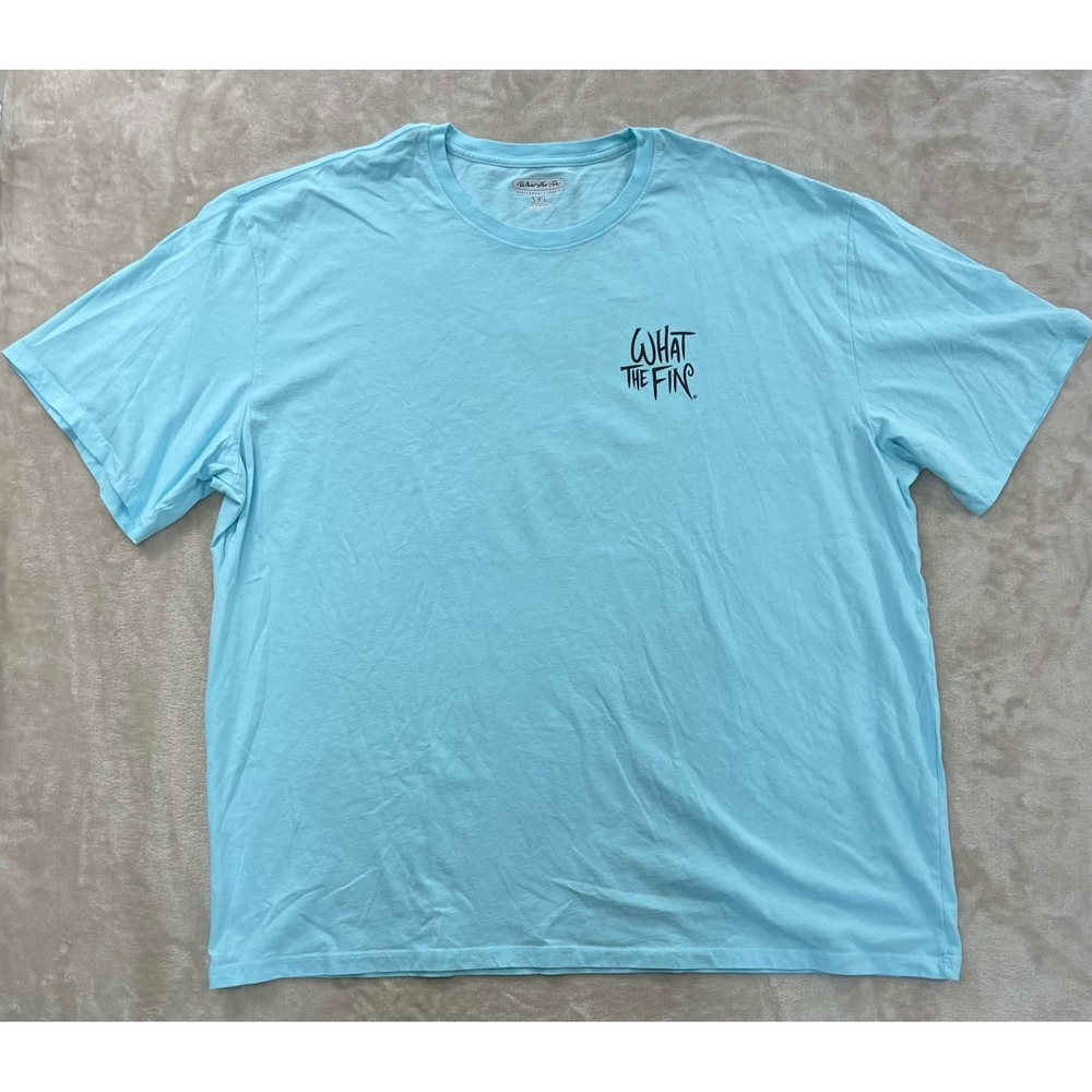 What The Fin Rum Runner Graphic T-Shirt Mens 3XL Blue Ship in Bottle Cotton Tee